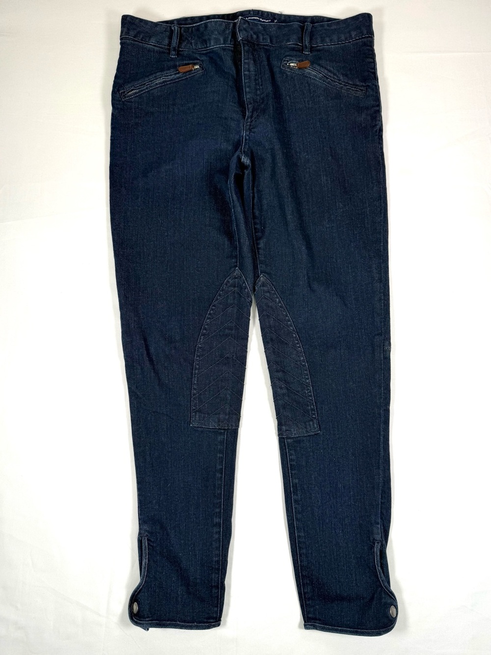 VINTAGE RALPH LAUREN SPORT Womens Jeans 31 Y2K Equestrian Jodhpur Knee Patch
